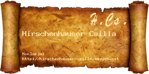 Hirschenhauser Csilla névjegykártya